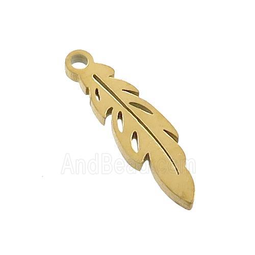 Stainless Steel Feather Charms Pendant Gold Plated