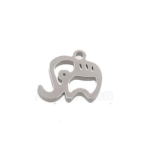 Raw Stainless Steel Elephant Charms Pendant