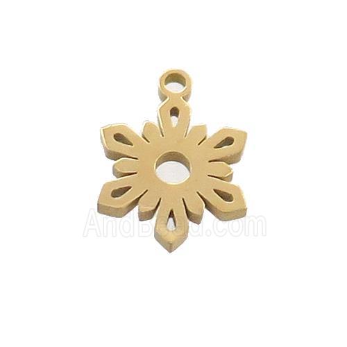 Stainless Steel Snowflake Charms Pendant Gold Plated
