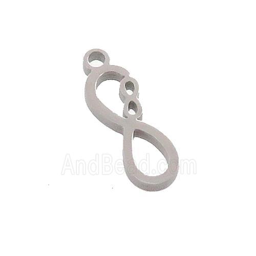 Raw Stainless Steel Infinity Charms Pendant