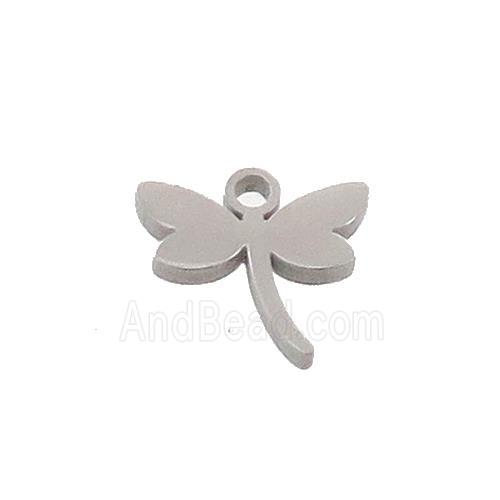 Raw Stainless Steel Dragonfly Charms Pendant