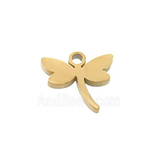 Stainless Steel Dragonfly Charms Pendant Gold Plated