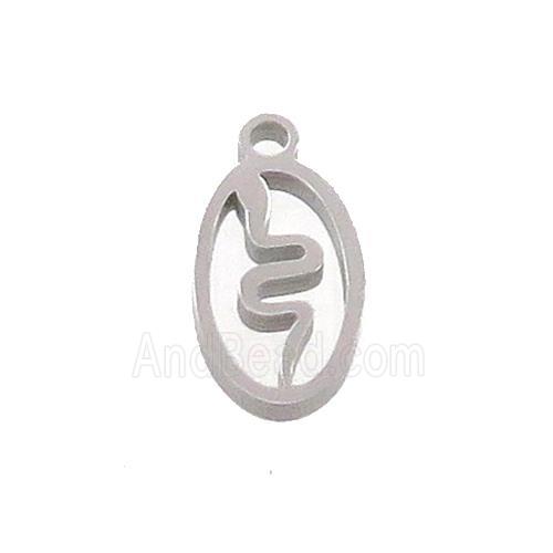 Raw Stainless Steel Snake Charms Pendant
