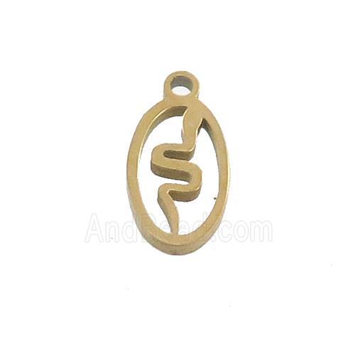 Stainless Steel Snake Charms Pendant Gold Plated