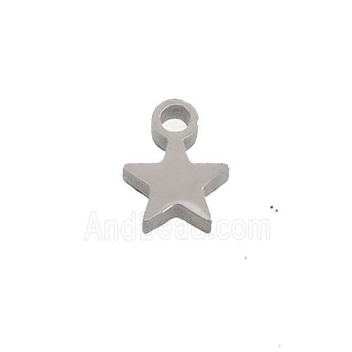 Raw Stainless Steel Star Charms Pendant