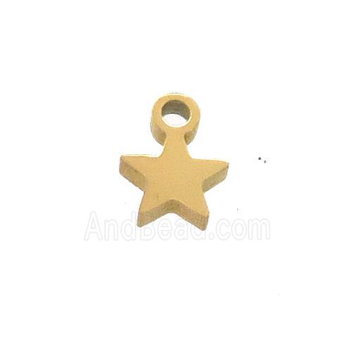 Stainless Steel Star Charms Pendant Gold Plated