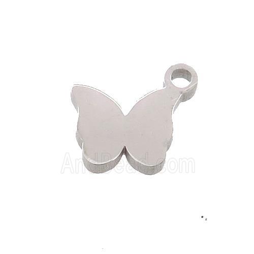 Raw Stainless Steel Butterfly Charms Pendant