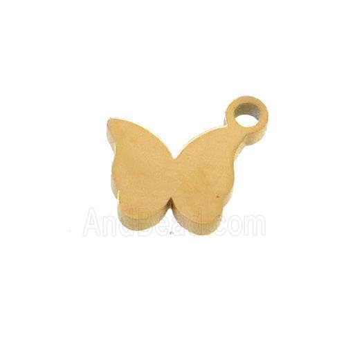 Stainless Steel Butterfly Charms Pendant Gold Plated