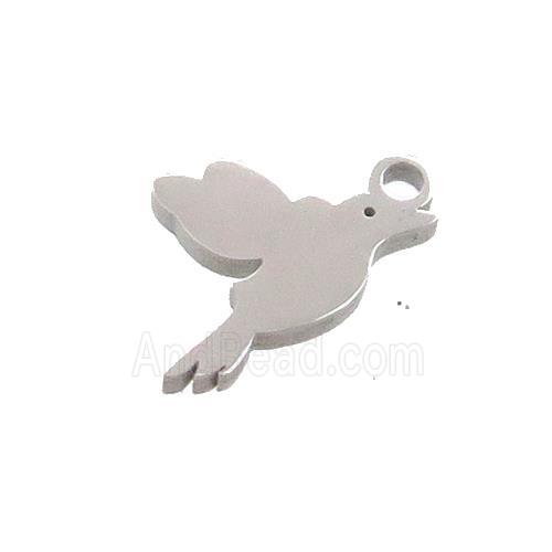 Raw Stainless Steel Birds Charms Pendant