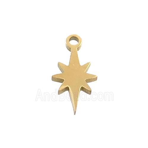 Stainless Steel Northstar Pendant Gold Plated
