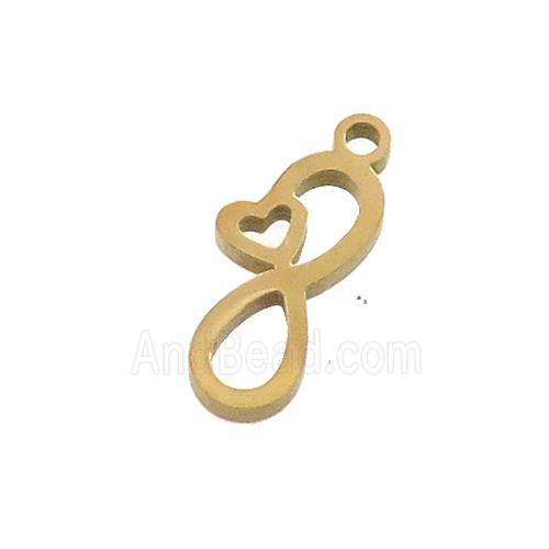 Stainless Steel Infinity Pendant Heart Gold Plated