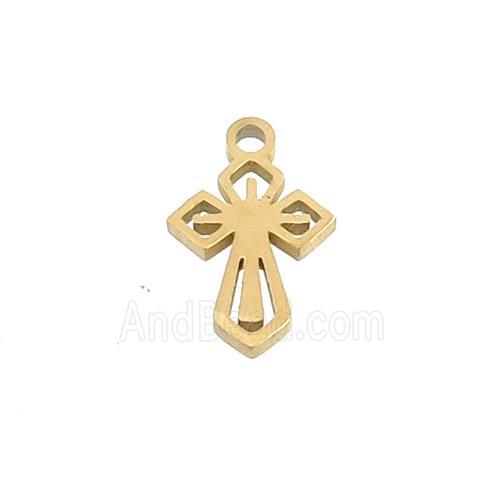 Stainless Steel Cross Charms Pendant Gold Plated