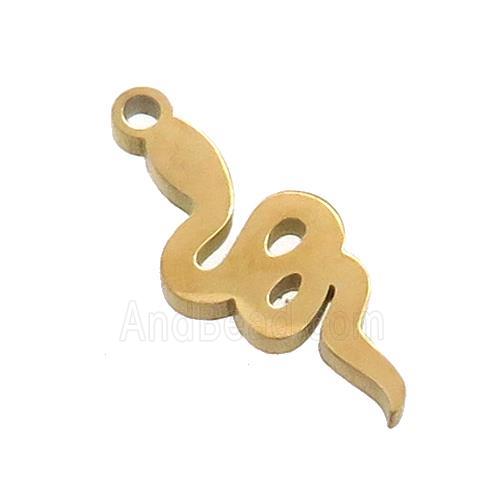Stainless Steel Snake Charms Pendant Gold Plated