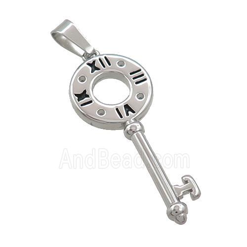 Raw Stainless Steel Key Charms Pendant