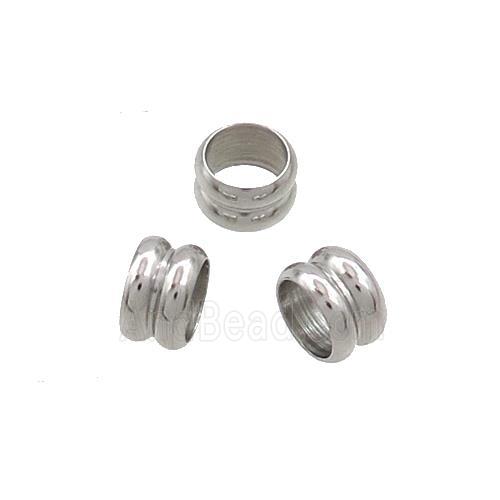 Raw Stainless Steel Rondelle Beads Spacer Large Hole
