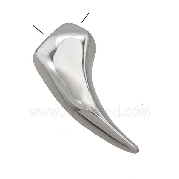 Raw Stainless Steel Tribal Horn Charms Pendant