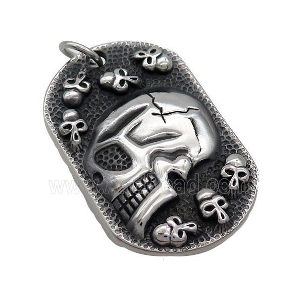 Stainless Steel Skull Charms Pendant Antique Silver