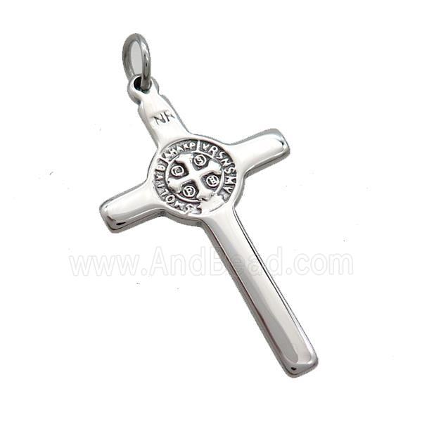 Raw Stainless Steel Cross Charms Pendant