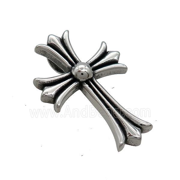 Stainless Steel Cross Pendant Antique Silver