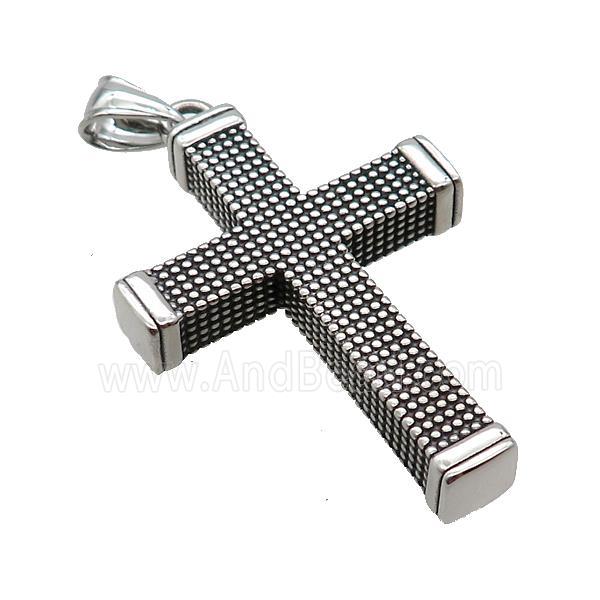 Stainless Steel Cross Pendant Charms Antique Silver