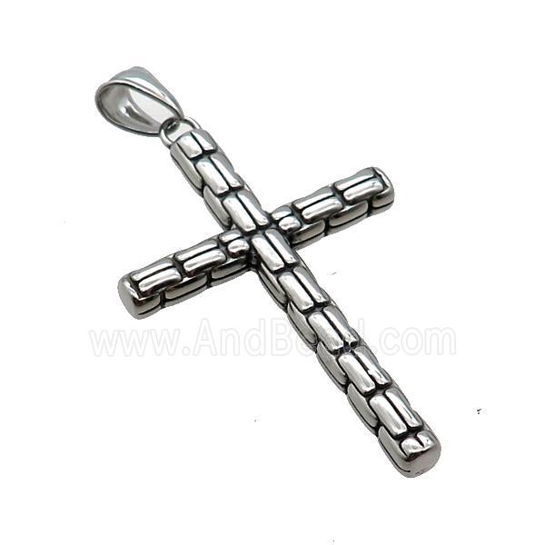 Stainless Steel Cross Pendant Antique Silver