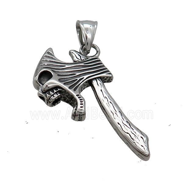 Stainless Steel Thor Axe Charms Pendant Antique Silver
