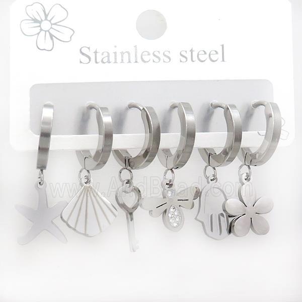 Raw Stainless Steel Earrings Mixed Shapes