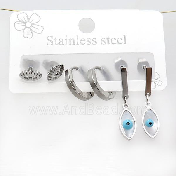 Raw Stainless Steel Earrings Eye