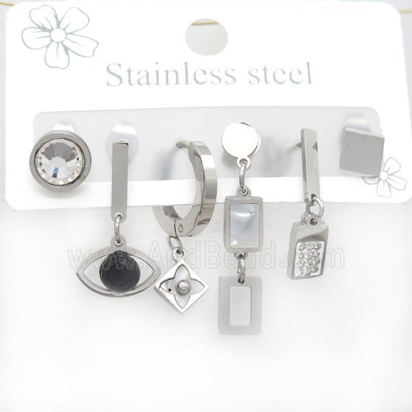 Raw Stainless Steel Earrings Mixed Shapes