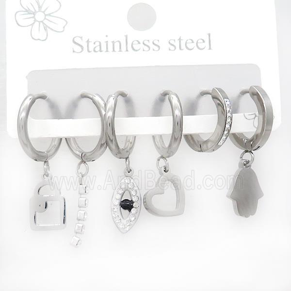 Raw Stainless Steel Earrings Mixed Shapes