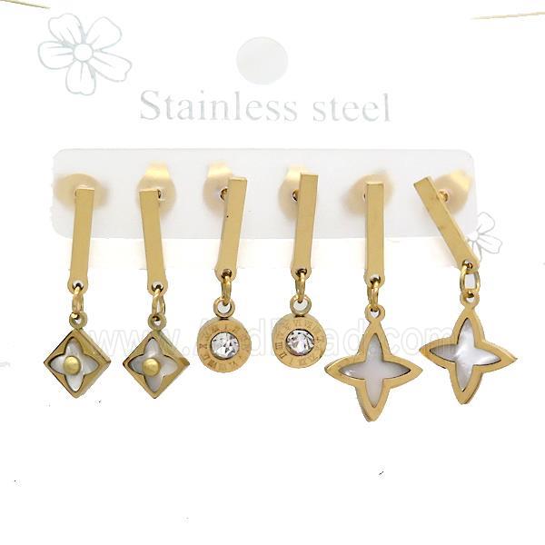 Stainless Steel Earrings Northstar Gold Plated