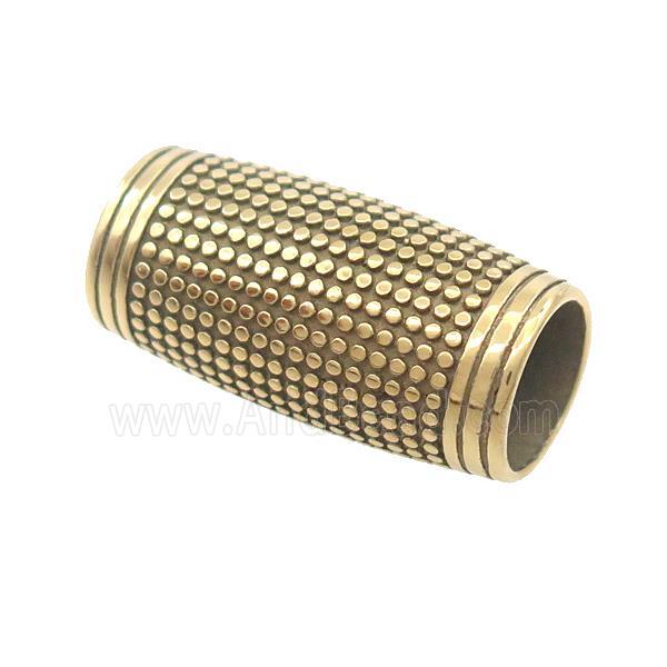 Stainless Steel Column Beads Large Hole Tube Gold Plated