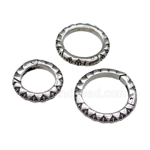 Stainless Steel Carabiner Clasp Antique Silver