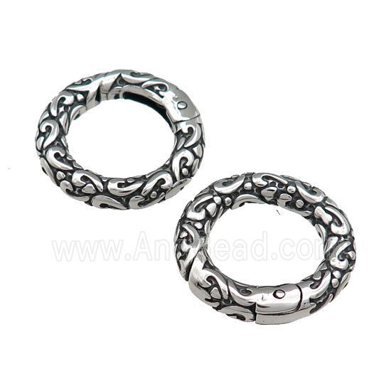 Stainless Steel Carabiner Clasp Antique Silver