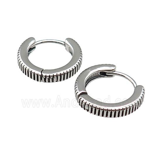 Stainless Steel Hoop Earrings Antique Silver