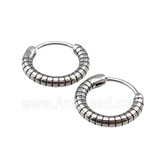 Stainless Steel Hoop Earrings Antique Silver