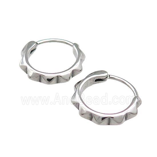 Stainless Steel Hoop Earrings Antique Silver