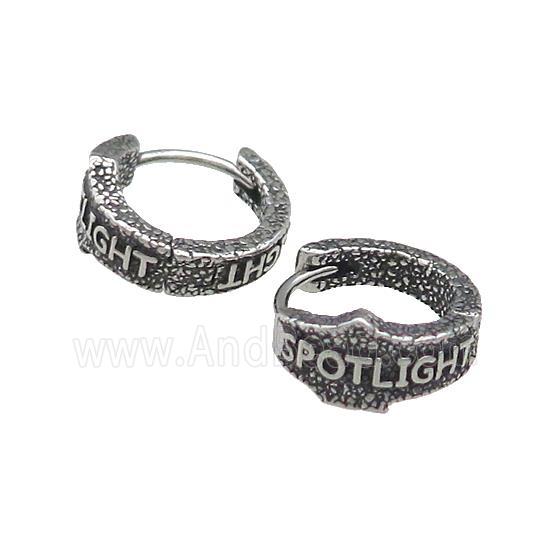 Stainless Steel Hoop Earrings Antique Silver