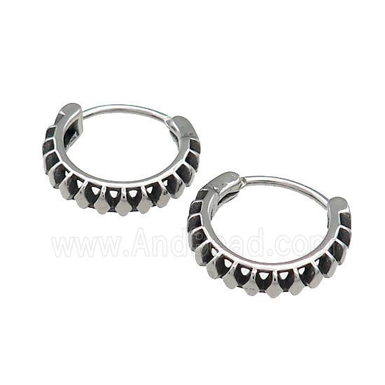 Stainless Steel Hoop Earrings Antique Silver