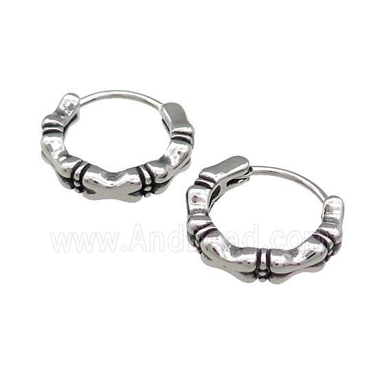 Stainless Steel Hoop Earrings Antique Silver