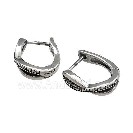 Stainless Steel Latchback Earrings Antique Silver