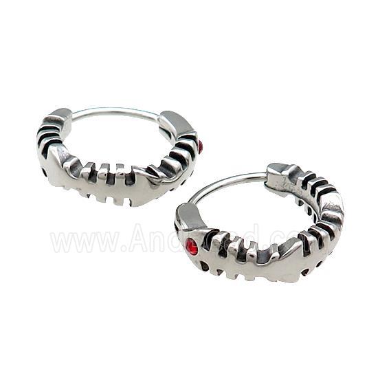 Stainless Steel Hoop Earrings Antique Silver