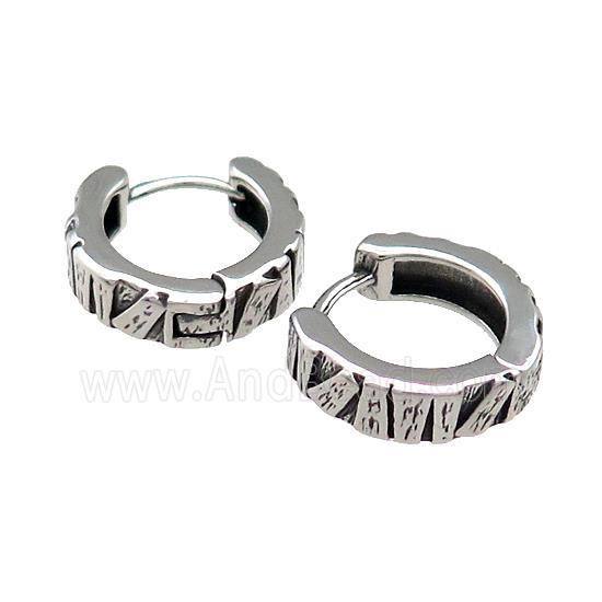Stainless Steel Hoop Earrings Antique Silver