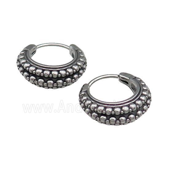 Stainless Steel Hoop Earrings Antique Silver