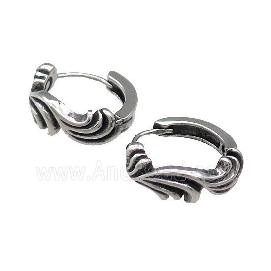 Stainless Steel Hoop Earrings Antique Silver