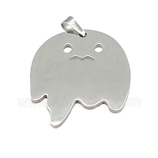 Raw Stainless Steel Pendant Halloween Ghost