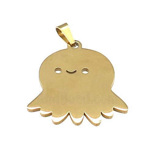 Stainless Steel Halloween Ghost Charms Pendant Gold Plated