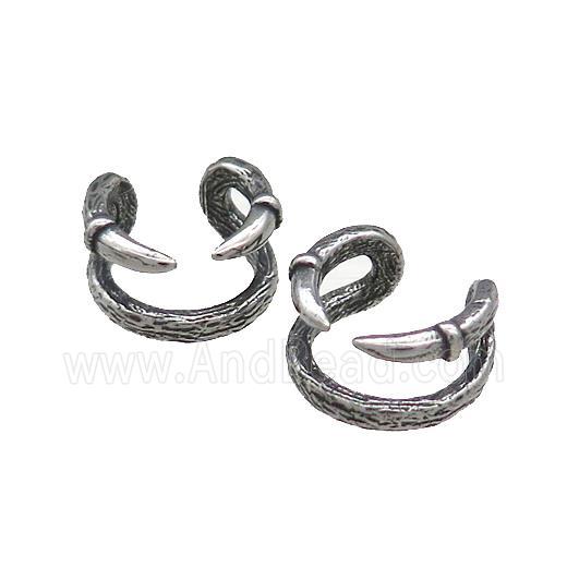 Stainless Steel Clip Earrings Antique Silver
