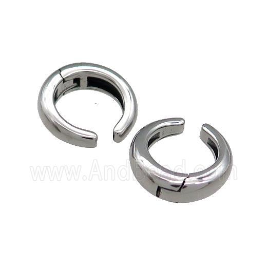 Stainless Steel Clip Earrings Antique Silver