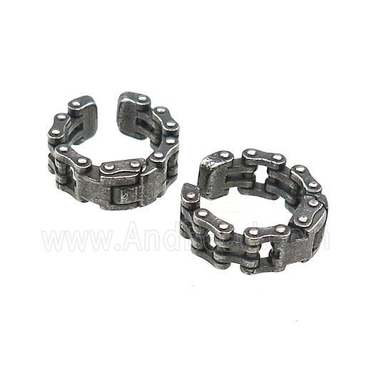 Stainless Steel Clip Earrings Antique Silver